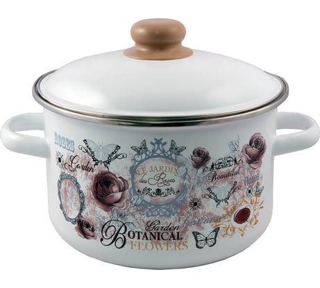 Цилиндрическая эмалированная кастрюля appetite Roses 3 л 1RD181М Roses