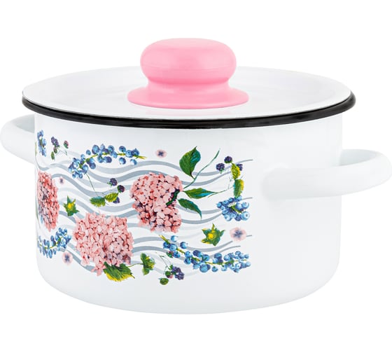 Цилиндрическая эмалированная кастрюля appetite Hortensia 1.5 л 1с15с/1 Hortensia
