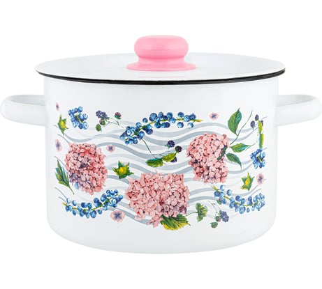 Цилиндрическая эмалированная кастрюля appetite Hortensia 4.5 л 1с17с Hortensia