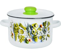 Цилиндрическая эмалированная кастрюля appetite Свежая зелень 4.5 л 1с17с Свежая