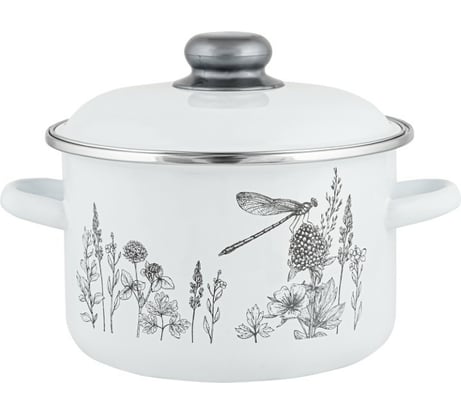 Цилиндрическая эмалированная кастрюля appetite FLORA-2 3 л 1RD181M FLORA