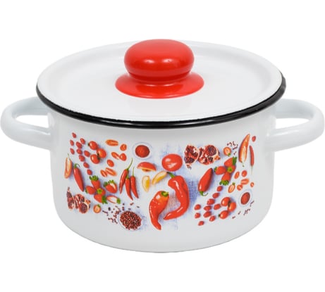 Цилиндрическая эмалированная кастрюля appetite Паприка 1.5 л 1с15с/1 Паприка