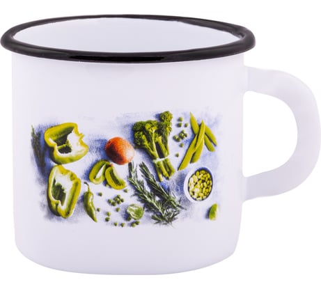 Эмалированная кружка appetite Свежая зелень 0.4 л 1с2с Свежая