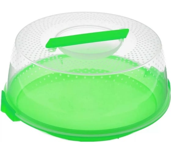 Тортница COSMOPLAST ОАЗИС диаметр 28 см, пластик, цвет ассорти 2127
