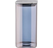 Емкость для сыпучих продуктов Agness SMOKY 800 мл, 8x8x17 см, цвет: дымчатый 889-142