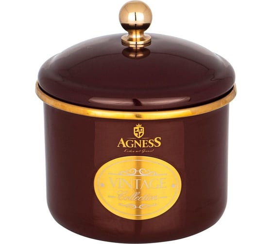 Банка для сыпучих продуктов Agness ТЮДОР эмалированная,12x9 см, 1.0 л 950-334 1