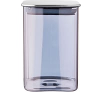 Емкость для сыпучих продуктов Agness SMOKY 580 мл, 8x8x12 см, цвет: дымчатый 889-143