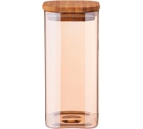 Емкость для сыпучих продуктов Agness AMBER 800 мл, 8x8x17 см, цвет: янтарный 889-145
