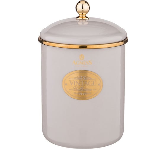 Банка для сыпучих продуктов Agness ТЮДОР эмалированная, 12x15 см, 1.5 л 950-306 1