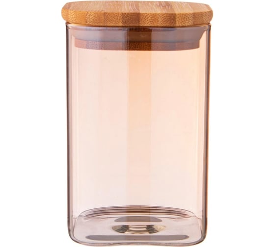 Емкость для сыпучих продуктов Agness AMBER 580 мл, 8x8x12 см, цвет: янтарный 889-146 1