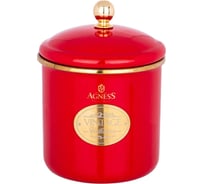 Банка для сыпучих продуктов Agness ТЮДОР эмалированная, 12x12 см, 1.2 л 950-357