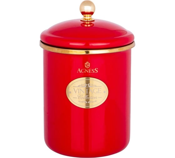 Банка для сыпучих продуктов Agness ТЮДОР эмалированная, 12x15 см, 1.5 л 950-358 1