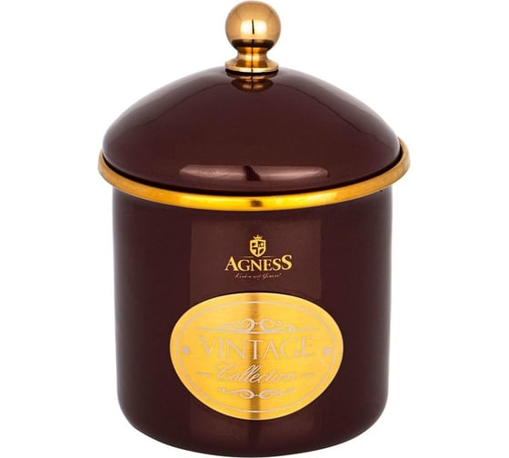 Банка для сыпучих продуктов Agness ТЮДОР эмалированная, 9x9 см, 0.5 л 950-333 1