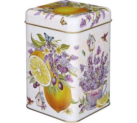 Емкость для сыпучих продуктов Agness ПРОВАНС ЛИМОНЫ 10.5х10.5х16 см, 1700 мл 949-006