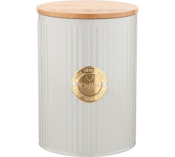 Емкость для сыпучих продуктов Agness MAJESTY КОФЕ 1.3 л, диаметр 11 см, высота 15 см 790-208