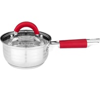 Ковш Agness CLASSIC со стеклянной крышкой, 0.9 л, 14х7.5 см 937-426