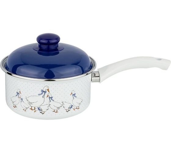 Ковш Agness ГУСИ эмалированный с ручкой, 1.5 л, диаметр 16 см 951-036 1