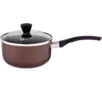 Ковш Agness ШОКОЛАД с антипригарным покрытием и стеклянной крышкой, 1000 мл, 14х7 см 906-242