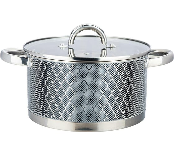Кастрюля Agness со стеклянной крышкой, нержавеющая сталь, 4,6 л 22x12 см 916-333 1