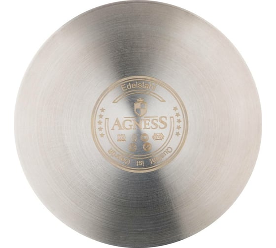 Кастрюля Agness ТОРЖЕСТВО со стеклянной крышкой, нержавеющая сталь, 1,8 л 16x9 см 916-318