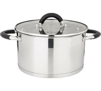 Кастрюля Agness MIDNIGHT со стеклянной крышкой, нержавеющая сталь, 4,6 л 22x12,5 см 937-303