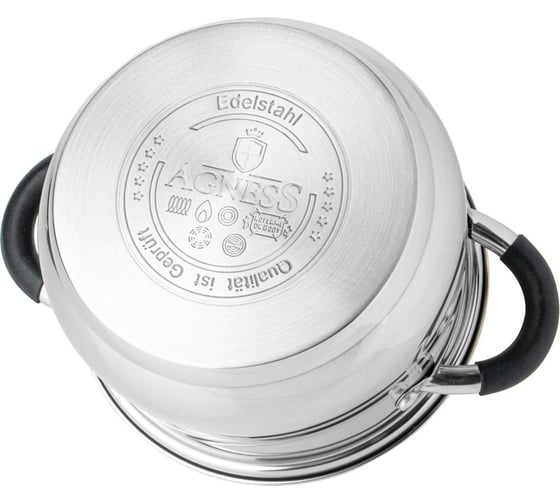 Кастрюля Agness CLASSIC со стеклянной крышкой 4,6 л, 22x13.5 см 937-413