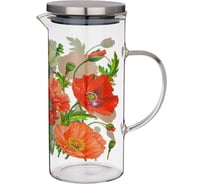 Кувшин Agness МАКИ 1400 мл, жаропрочное боросиликатное стекло 887-104