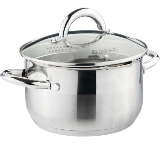 Кастрюля Agness PROFI HOME со стеклянной крышкой, 3 л 20x11.5 см 914-202