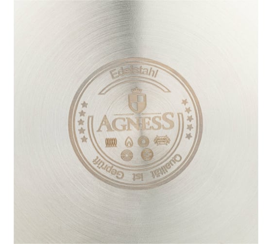 Кастрюля Agness ПРОВАНС ЛИМОНЫ со стеклянной крышкой, нержавеющая сталь, 2,5 л 18x10 см 916-315