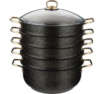 Кастрюля-мантоварка Agness черное золото 6,1 л 28x12/ 28x7,3/ 28x7,3/ 28x7,3/ 28x7,3 см 936-142