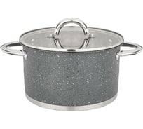 Кастрюля Agness МОНБЛАН со стеклянной крышкой, нержавеющая сталь, 6 л 24x13,5 см 937-314