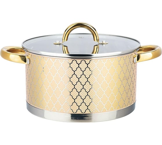 Кастрюля Agness со стеклянной крышкой, нержавеющая сталь, 4,6 л 22x12 см 916-329 1