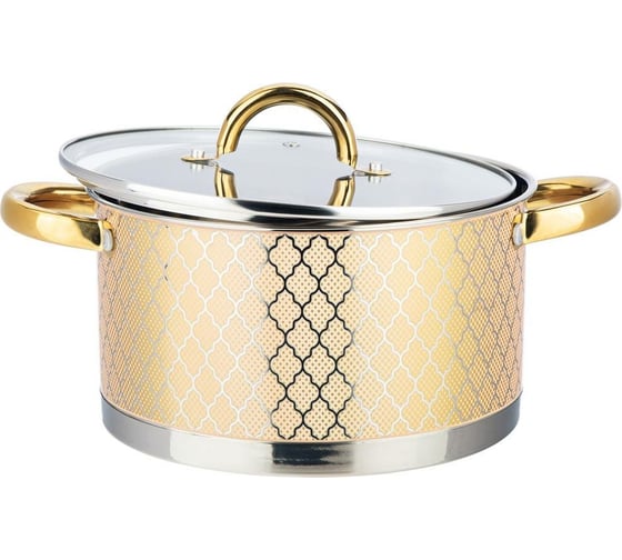 Кастрюля Agness со стеклянной крышкой, нержавеющая сталь, 4,6 л 22x12 см 916-329