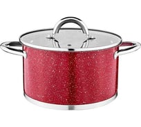 Кастрюля Agness RED MARBLE со стеклянной крышкой, нержавеющая сталь, 1,8 л 16x9,5 см 937-320