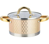 Кастрюля Agness со стеклянной крышкой, нержавеющая сталь, 2,5 л 18x10 см 916-327