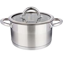 Кастрюля Agness со стеклянной крышкой, нержавеющая сталь 2,5 л 18x10,5 см 937-326