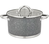 Кастрюля Agness МОНБЛАН со стеклянной крышкой, нержавеющая сталь, 4,6 л 22x12,5 см 937-313