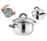 Кастрюля Agness PROFI HOME со стеклянной крышкой, 5 л 24x13.5 см цвет ручек серый 914-218 5