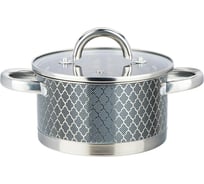 Кастрюля Agness со стеклянной крышкой, нержавеющая сталь, 2,5 л 18x10 см 916-331