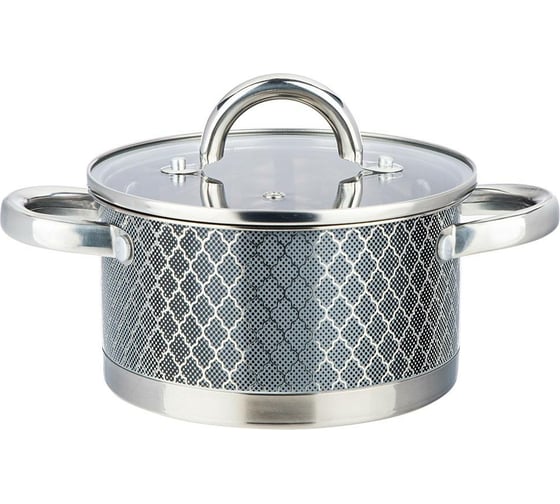 Кастрюля Agness со стеклянной крышкой, нержавеющая сталь, 2,5 л 18x10 см 916-331