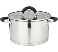 Кастрюля Agness MIDNIGHT со стеклянной крышкой, нержавеющая сталь, 3,5 л 20x11,5 см 937-302