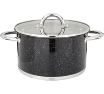 Кастрюля Agness BLACK MARBLE со стеклянной крышкой, нержавеющая сталь, 4,6 л 22x12,5 см 937-308