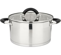 Кастрюля Agness MIDNIGHT со стеклянной крышкой, нержавеющая сталь, 2,5 л 18x10,5 см 937-301