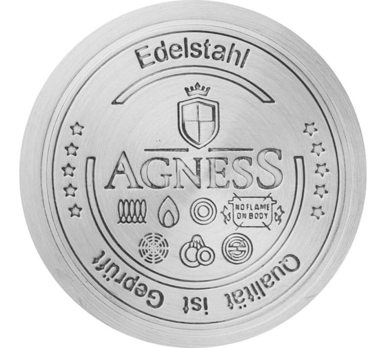 Кастрюля Agness RED MARBLE со стеклянной крышкой, нержавеющая сталь, 4,6 л 22x12,5 см 937-323