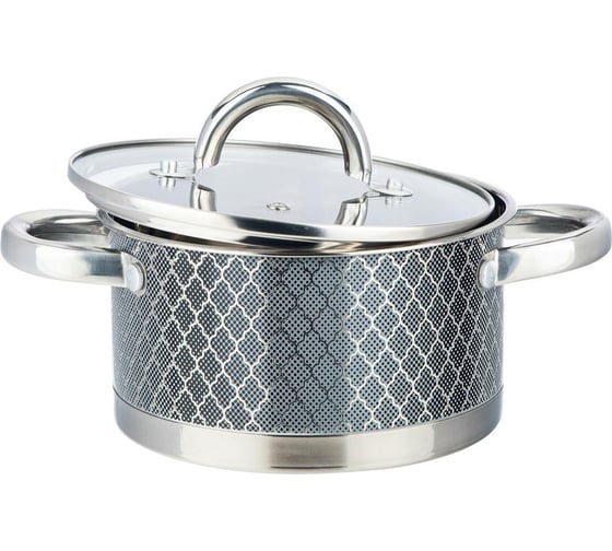Кастрюля Agness со стеклянной крышкой, нержавеющая сталь, 1,8 л 16x9 см 916-330