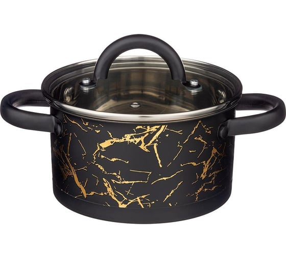 Кастрюля Agness FANTASY со стеклянной крышкой, нержавеющая сталь, 2,5 л 18x10 см 916-301 1