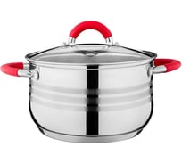 Кастрюля Agness со стеклянной крышкой силиконовые ручки, 5,7 л 24x13,5 см 937-144
