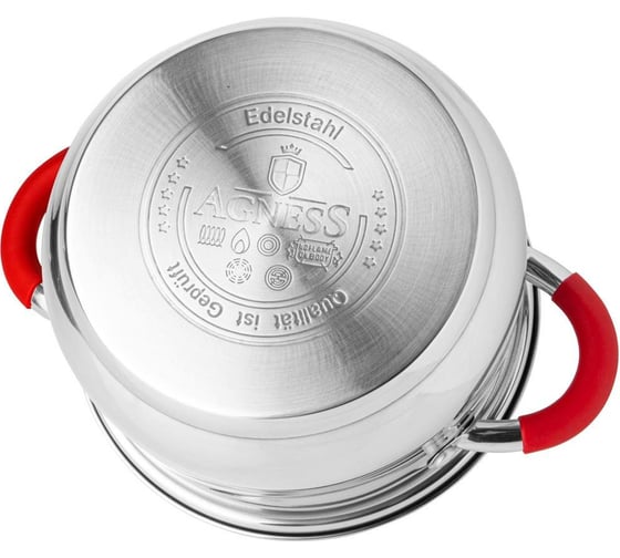 Кастрюля Agness CLASSIC со стеклянной крышкой 5,5 л, 24x13,5 см 937-424