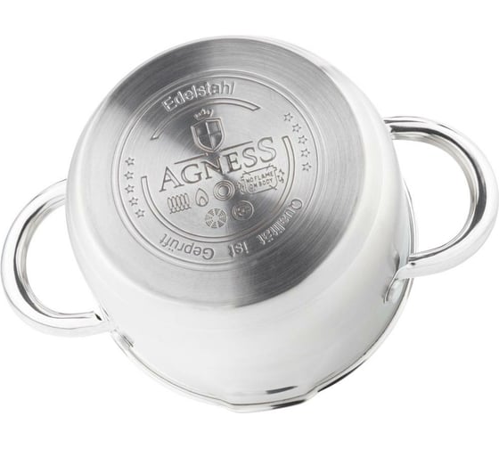 Кастрюля Agness PROFI HOME со стеклянной крышкой, 1,5 л 16x9.5 см 914-200