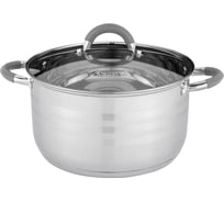 Кастрюля Agness CLASSIC со стеклянной крышкой 5,6 л, 24x13,5 см 914-229